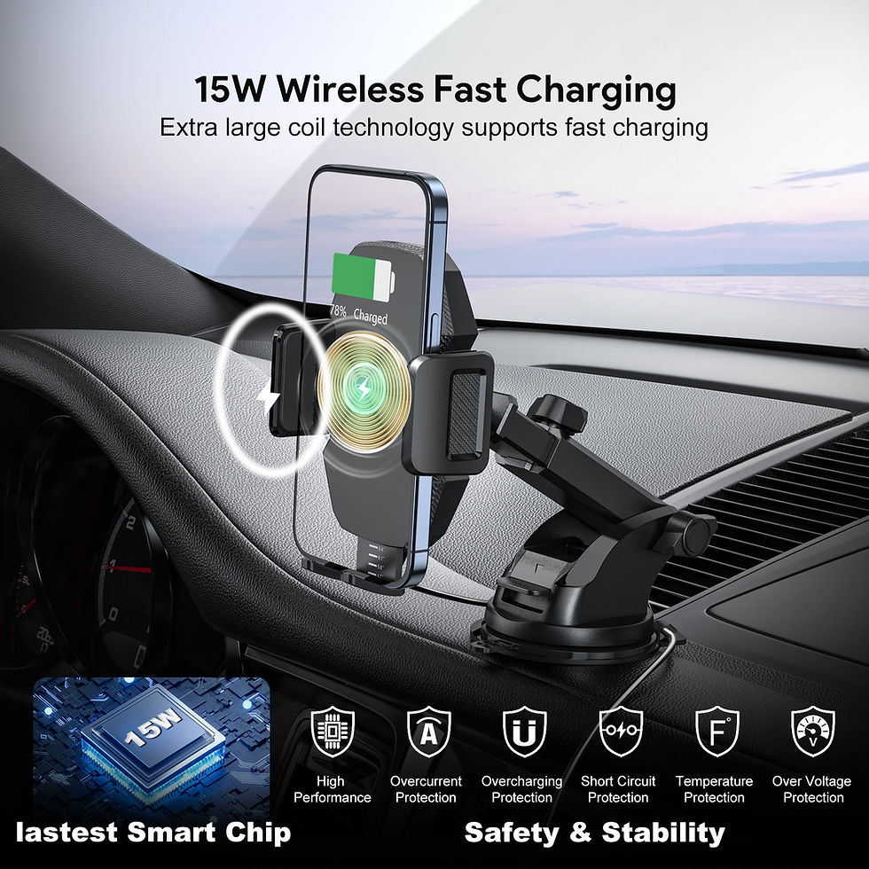 Thumbnail: EK-3012BK 15W Wireless Fast Charging Car Airvent Charger (12/48)