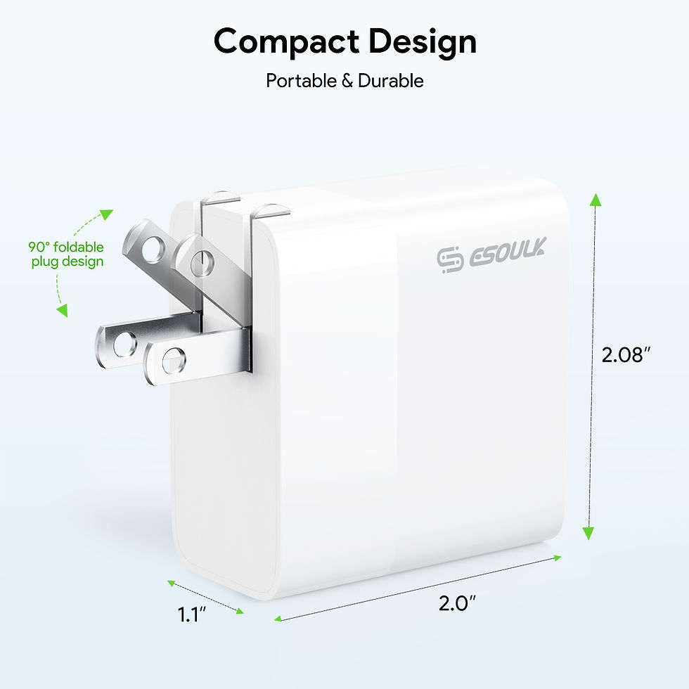 Thumbnail: ESOULK 45W PD Dual Type-C FAST WALL CHARGER (6/36)  EK-2002WH