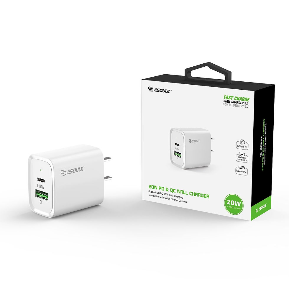 Thumbnail: Esoulk EA20-WH: 20W PD+QC FAST WALL CHARGER