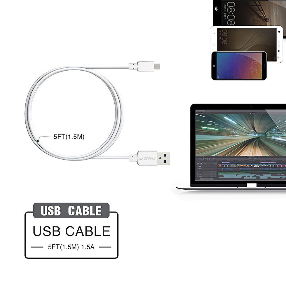 Thumbnail: EC30P-TPC-WH: Esoulk 5ft Faster Speed Charging Cable For Type-C White