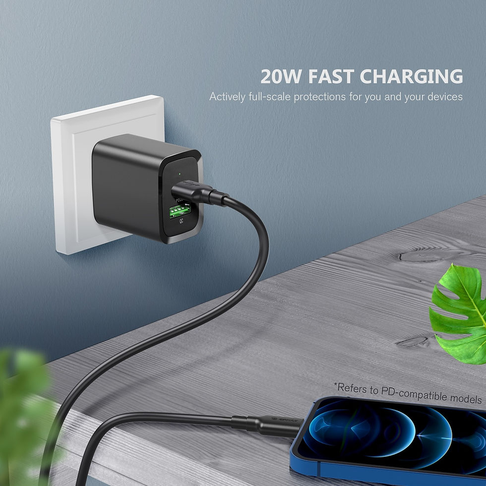 Thumbnail: Esoulk EA20-BK: 20W PD+QC FAST WALL CHARGER