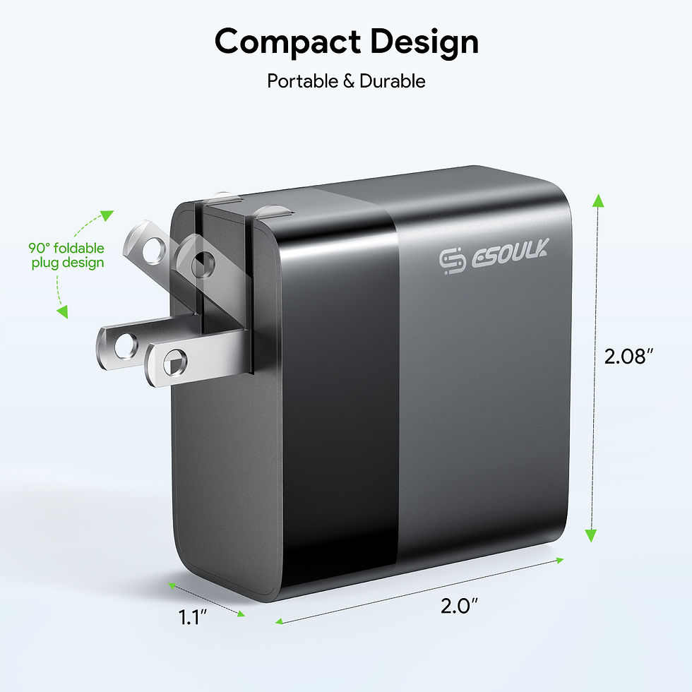 Thumbnail: ESOULK 45W PD Dual Type-C FAST WALL CHARGER (6/36)  EK-2002BK