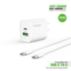 Esoulk EC49-CC-WH: 20W PD+QC FAST WALL CHARGER & 5FT USB C TO C CABLE