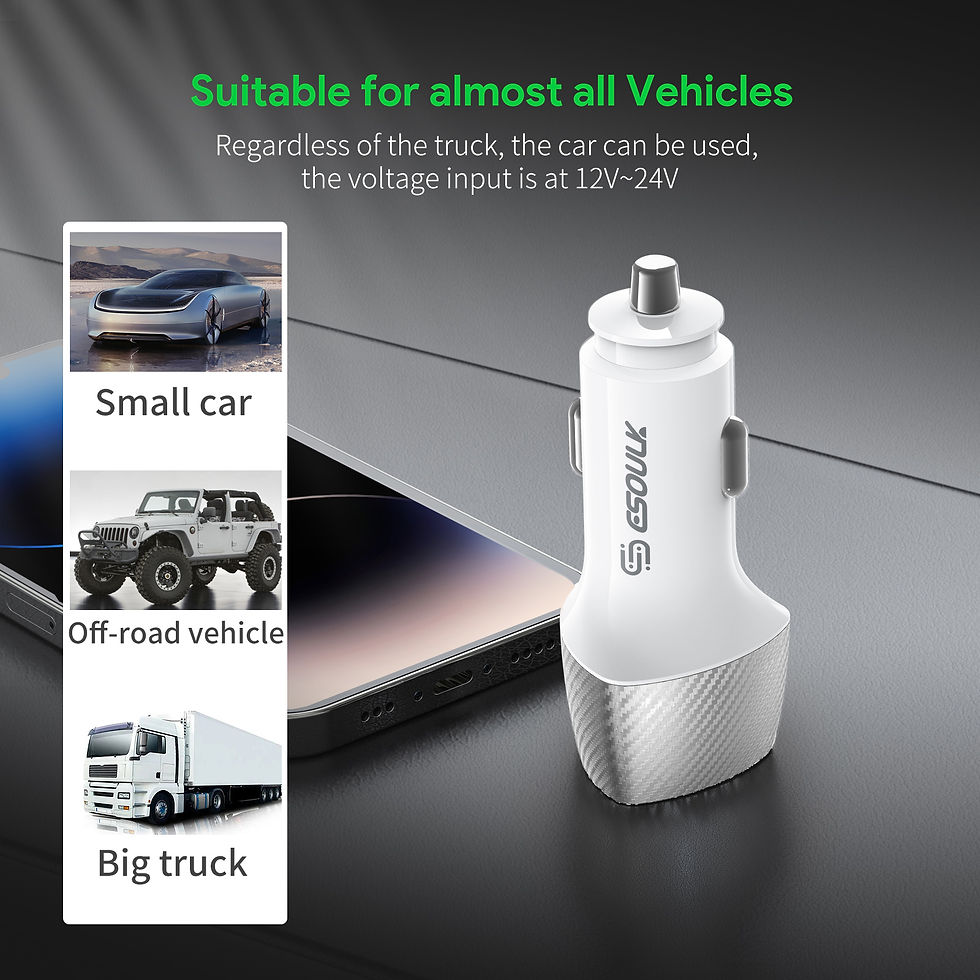 Thumbnail: ESOULK 40W Dual Type-C Port FAST CAR CHARGER (6/36)  EK-2001WH