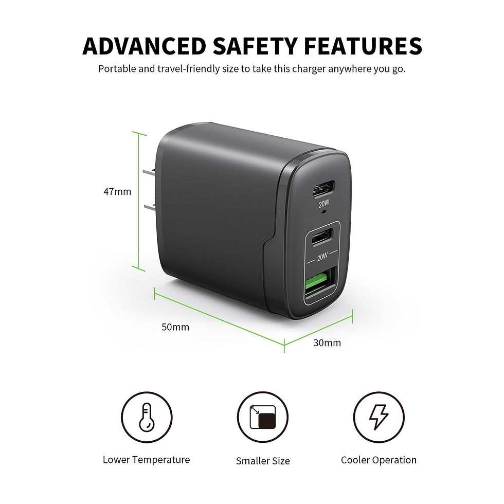 Thumbnail: Esoulk EA18-BK: 40W Dual PD+QC FAST WALL CHARGER