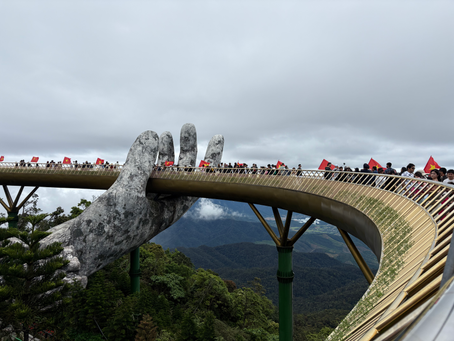 The famous Golden Hand Bridge of Vietnam