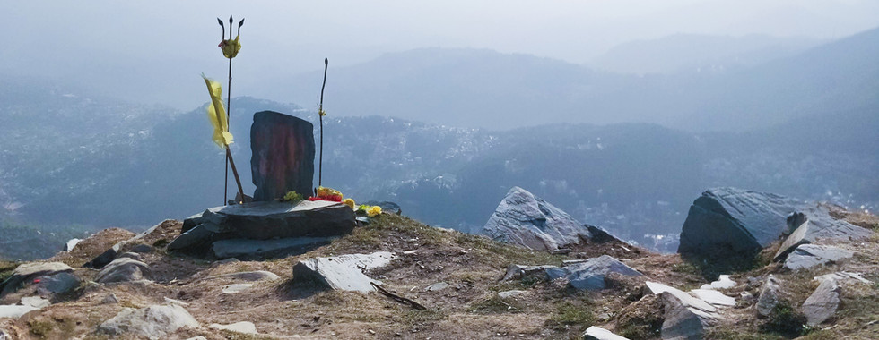 Shivling at the top of Triund Mountains