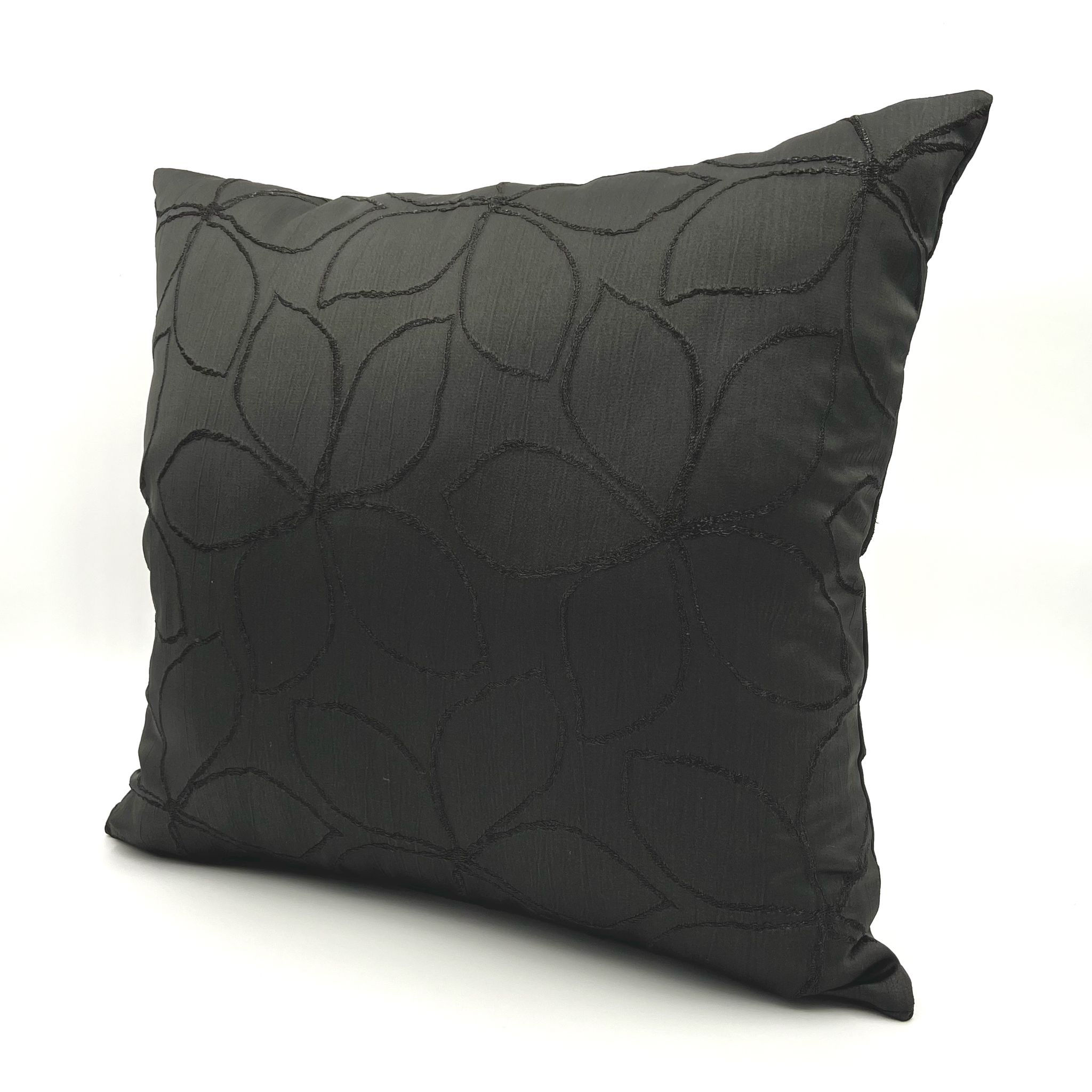 Black Flower Pillow Cover