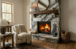 Firefly_Gemini Flash_make the wall next to the fireplace a normal living room wall 766619.
