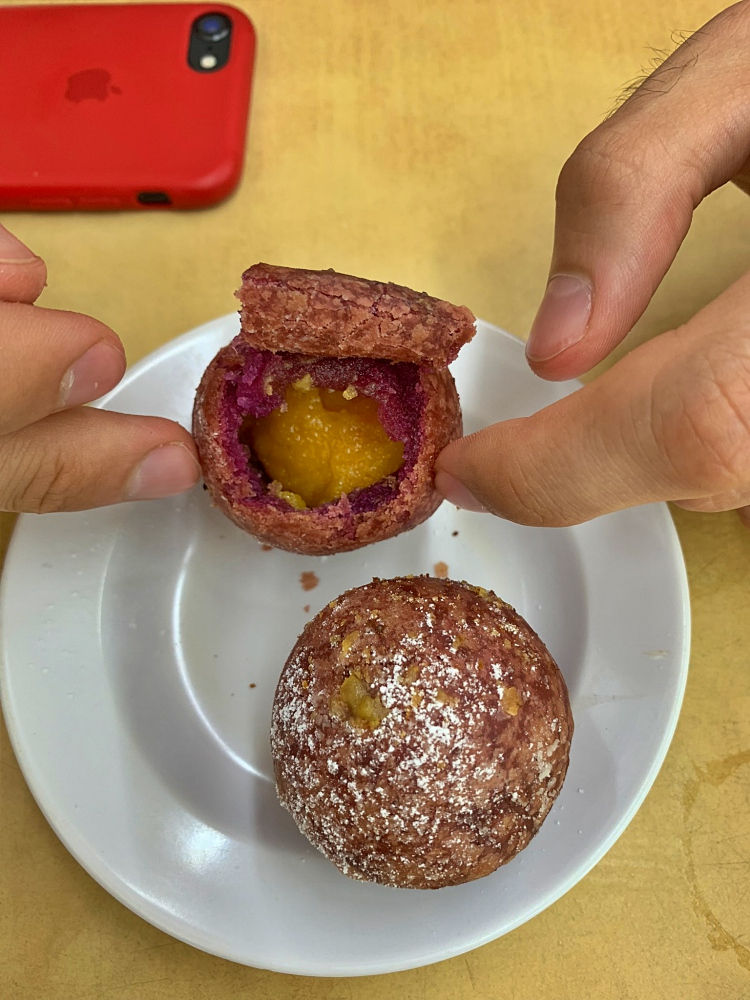 what to eat in Singapore - custard ball