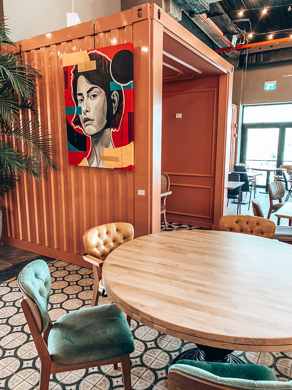 shipping container repurposed as part of tel aviv hostel interior