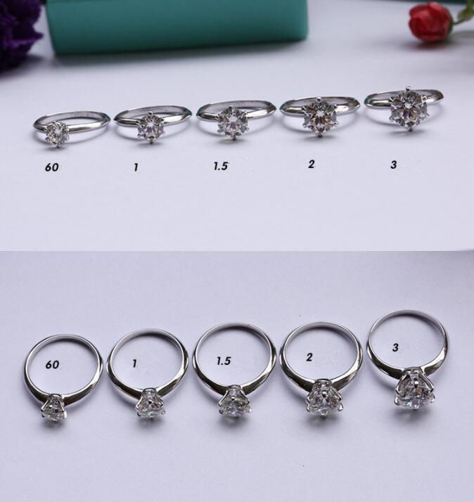 Thumbnail: Diamond Engagement Ring, Six-Claw Silver Ring