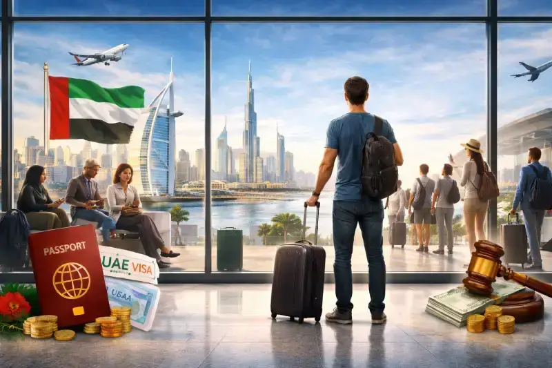 in image person stand on Dubai airport