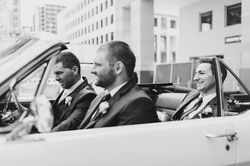 White Limousine and Skyscrapers