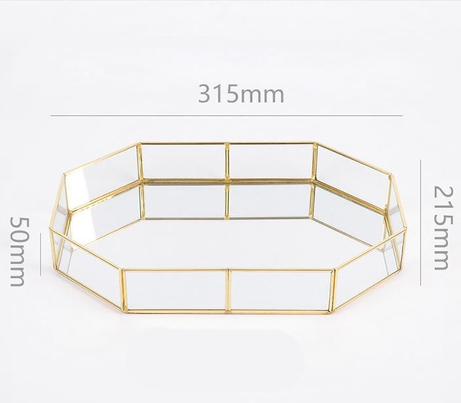 Geometric glass and gold platter