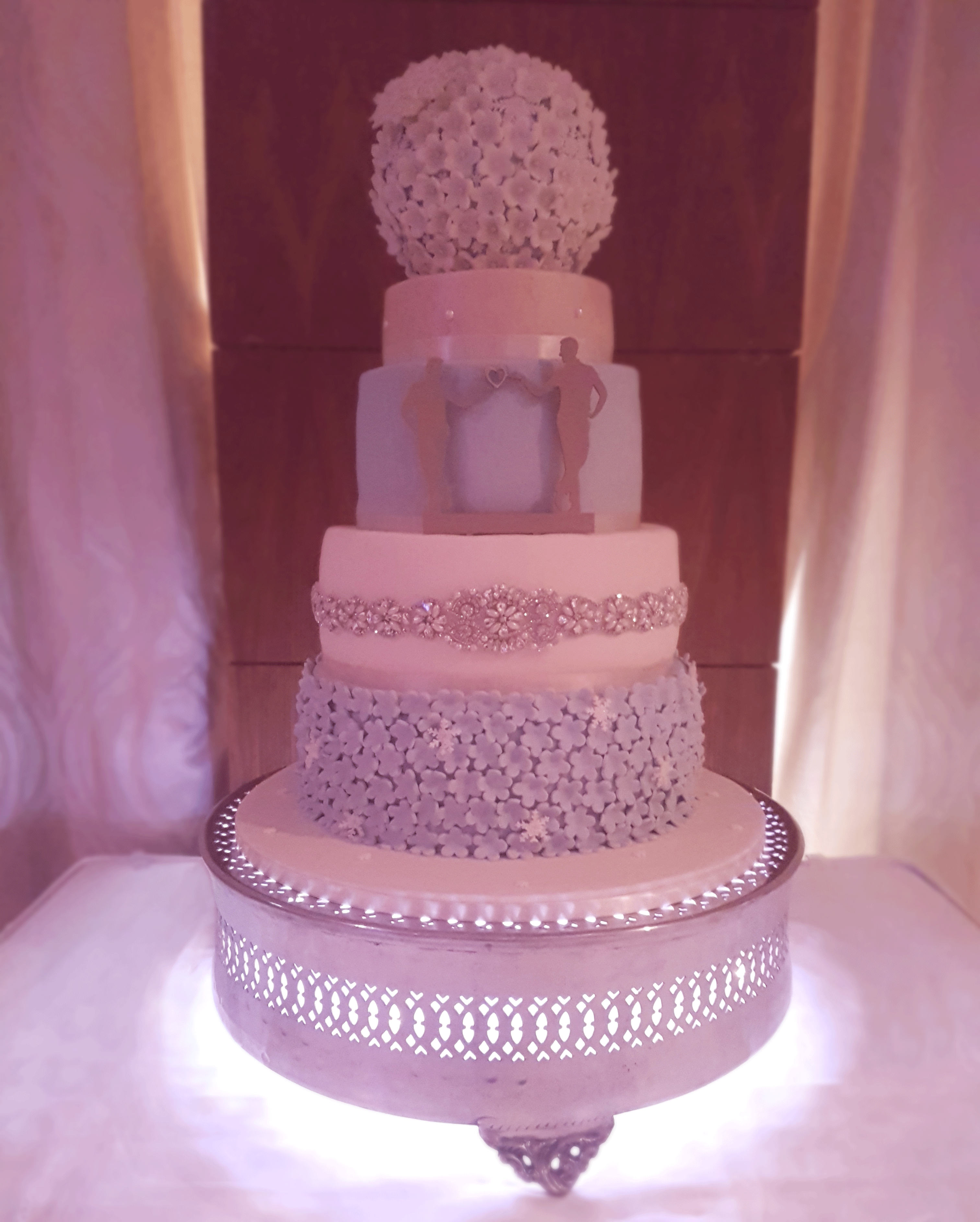 Modern Silver Cake Stands to hire