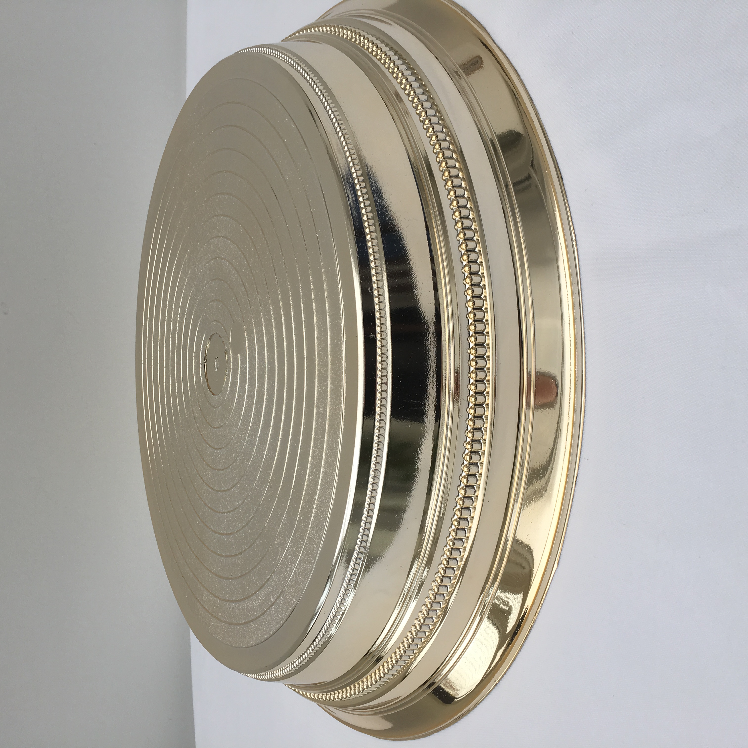 14 inch round gold cake stand