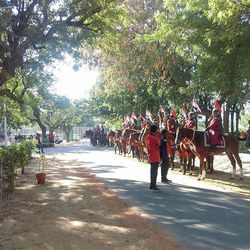 Sports day ceremony and Polo match with sunset