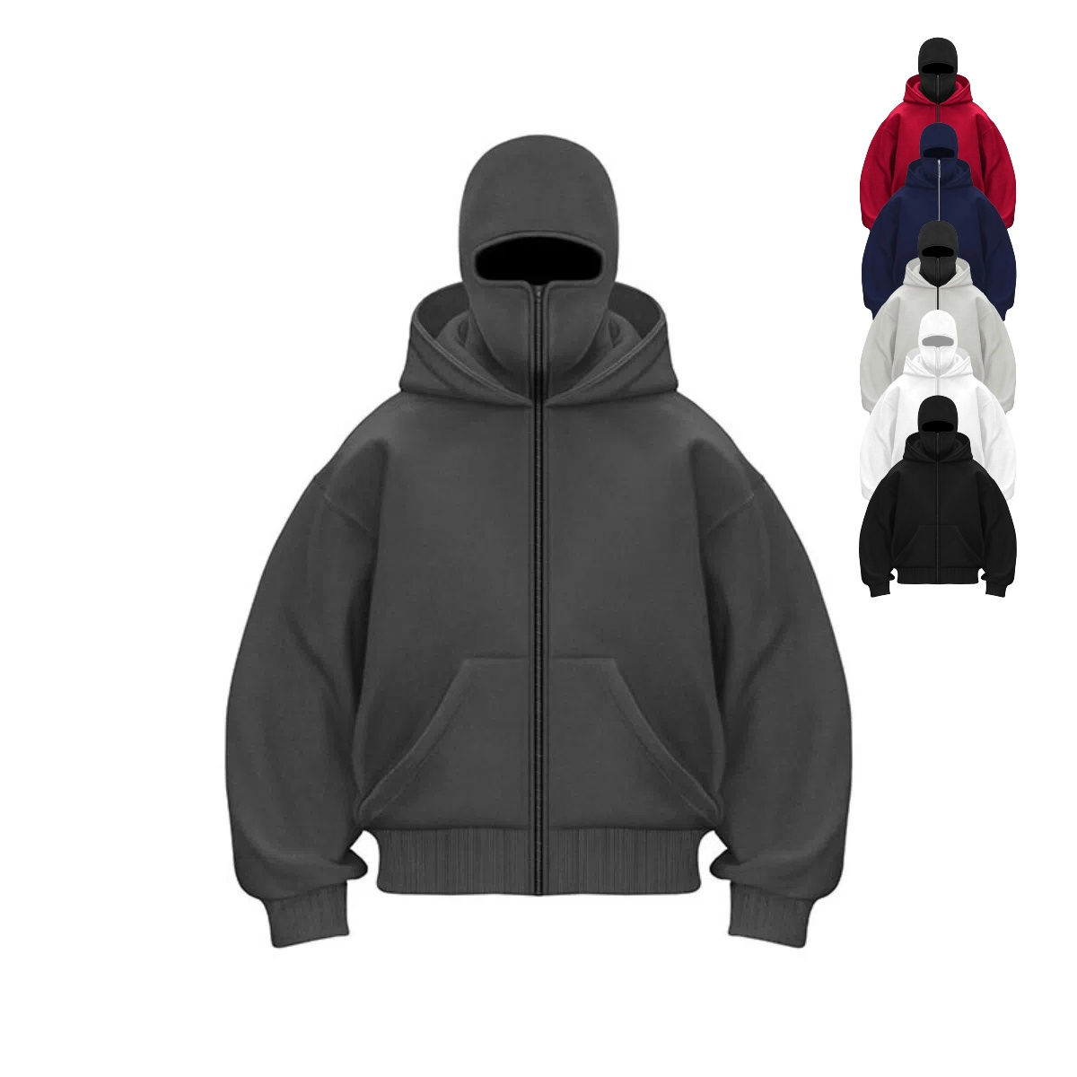 2025 Autumn/Winter Men's Ninja Hooded Loose Y2K Sport Shirt, Street Loose Casual
