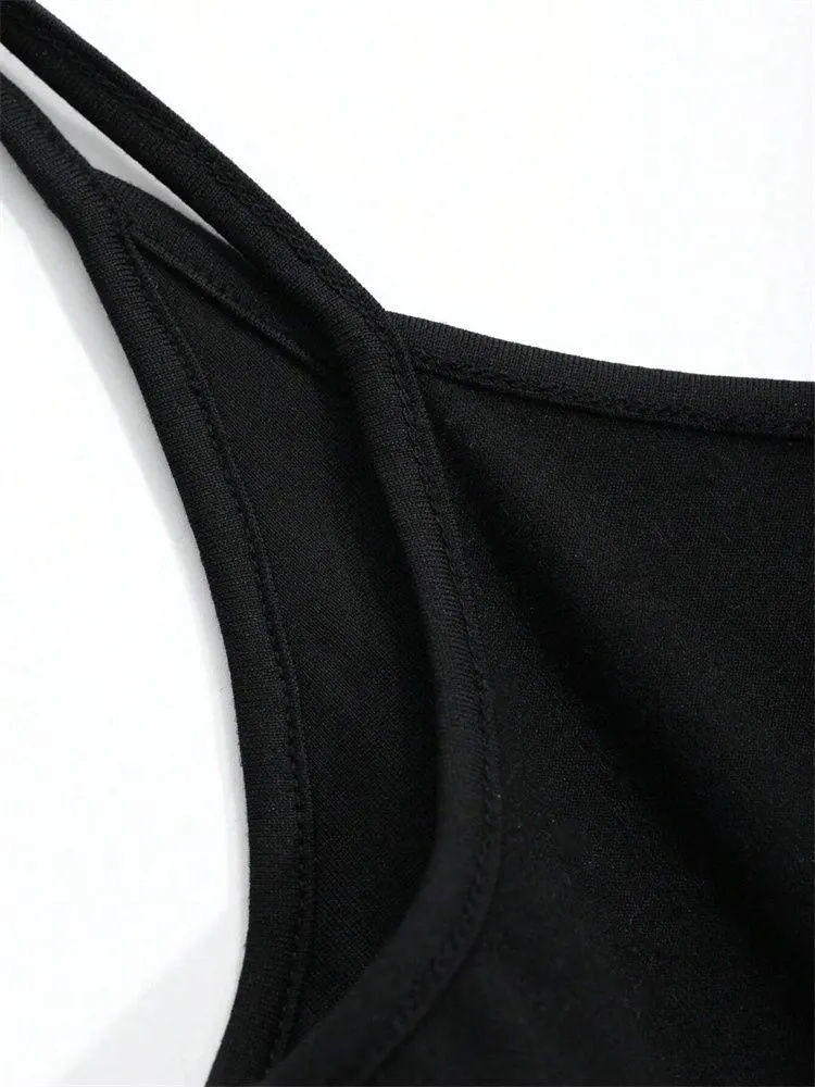 Thumbnail: Women Backless Cami Crop Top Summer Solid Color Casual Sleeveless Top Streetwear