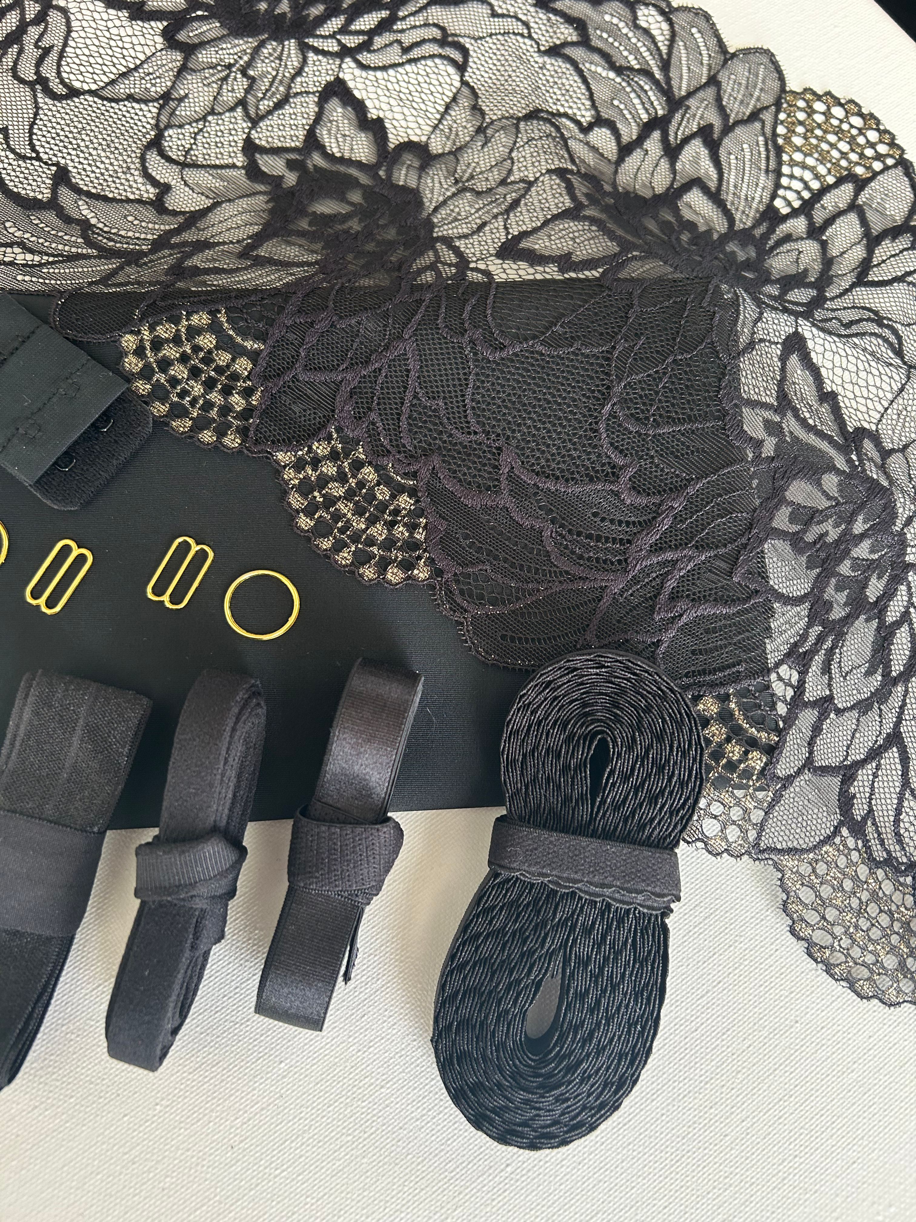 Black with a touch off gold lace