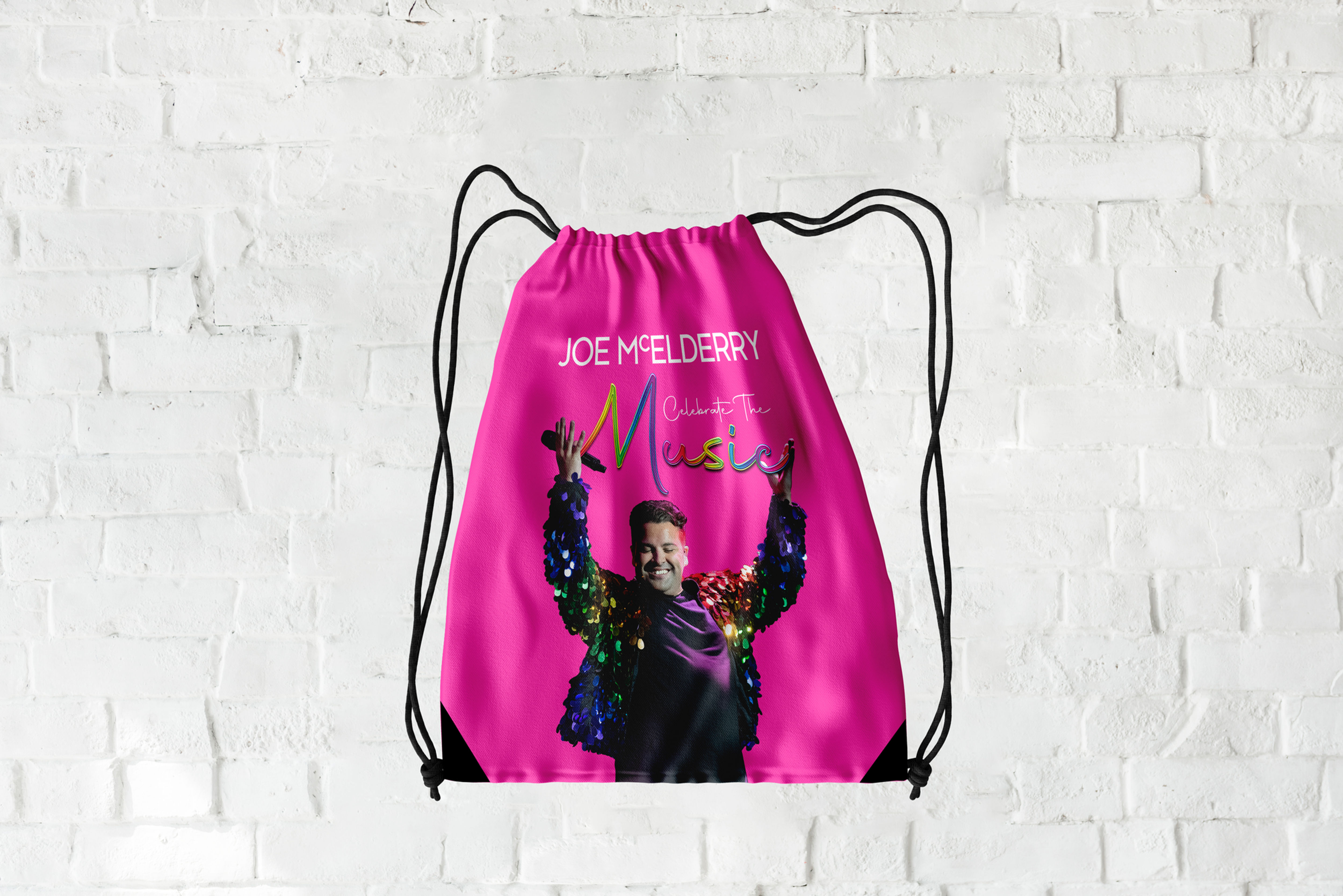 Celebrate The Music Pink Drawstring Rucksack