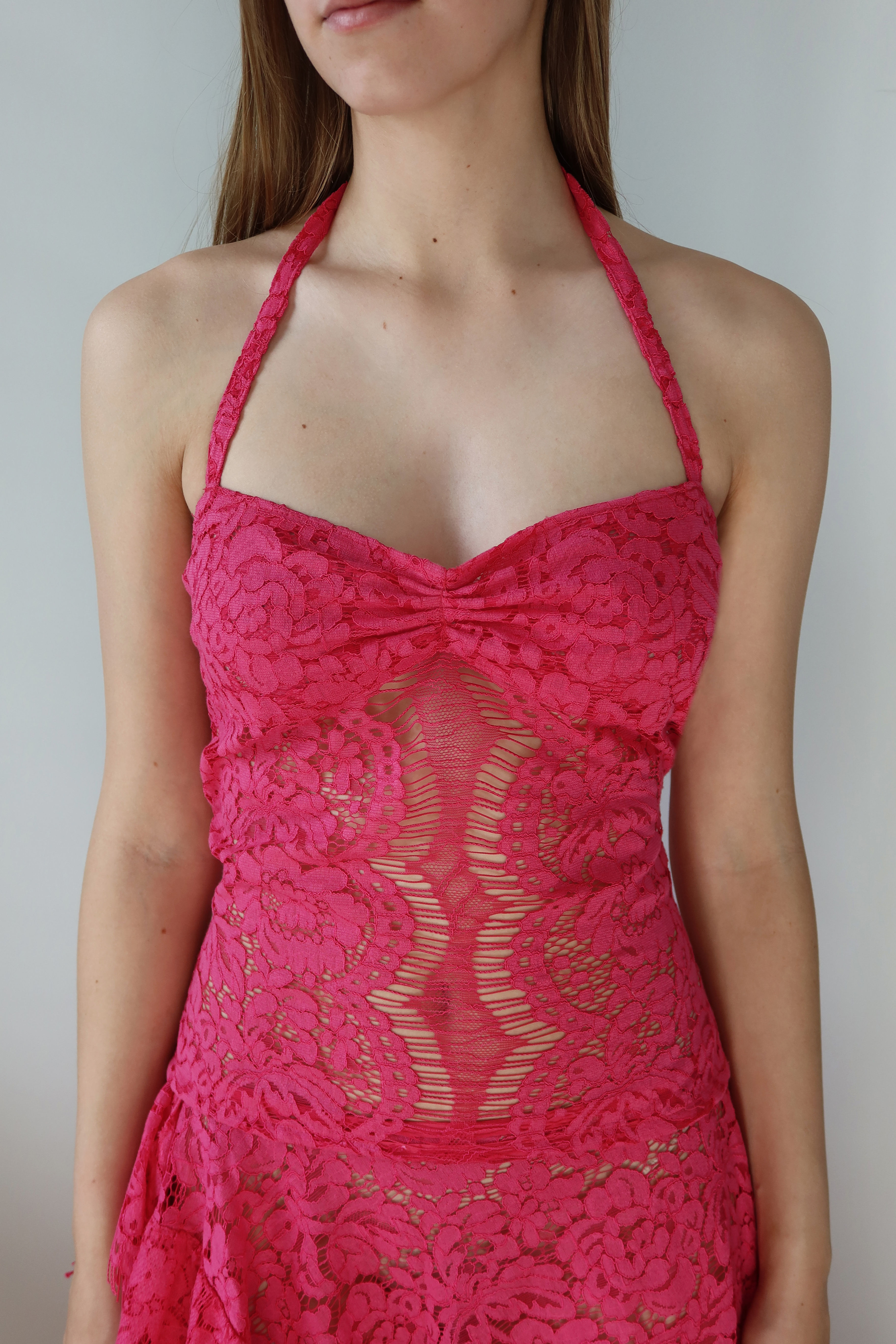 Pink Lace Halter Top