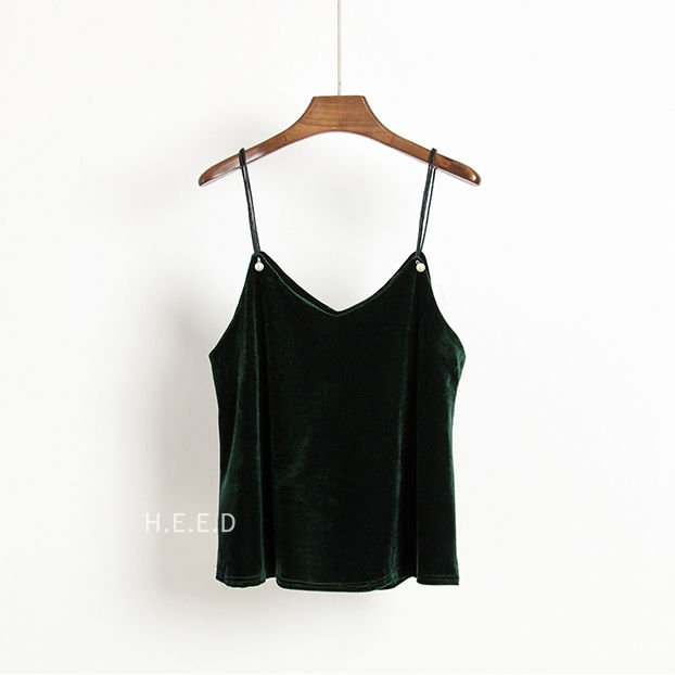 Thumbnail: #HE312 สายเดี่ยวผ้ากำมะหยี่