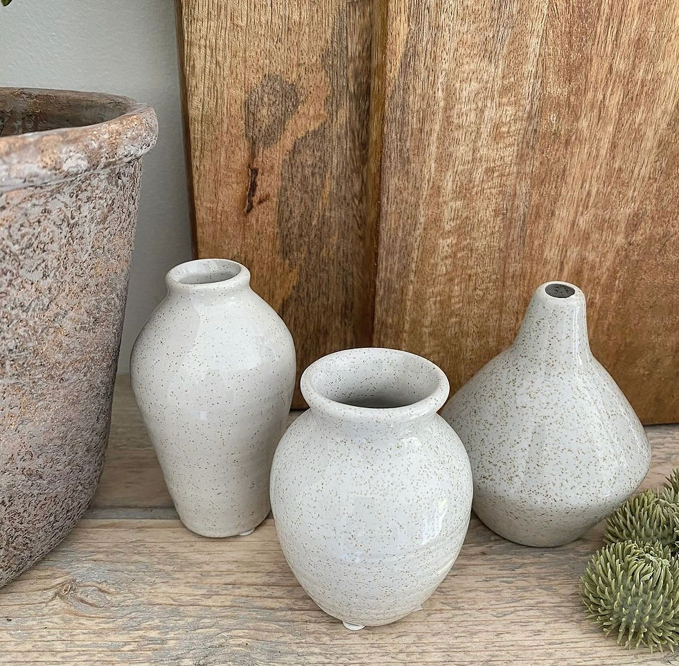 Thumbnail: Trio of Speckled Bud Vases