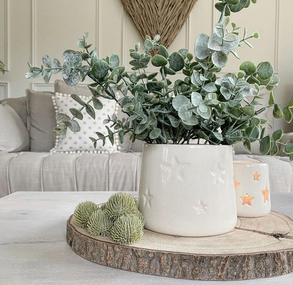 Ivory Ceramic Star Planter