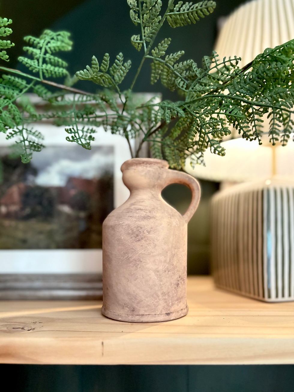 Rustic Terracotta Bottle with Handle