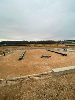 The interior plumbing and electrical are complete. Prep work for the slab on grade will begin on Monday.