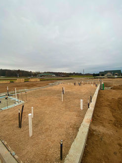 The interior plumbing and electrical are complete. Prep work for the slab on grade will begin on Monday.