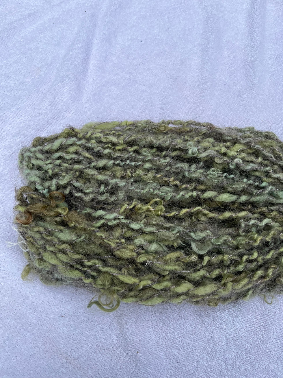 Thumbnail: Handspun Art Yarn – Farm Wool Blend and Mohair