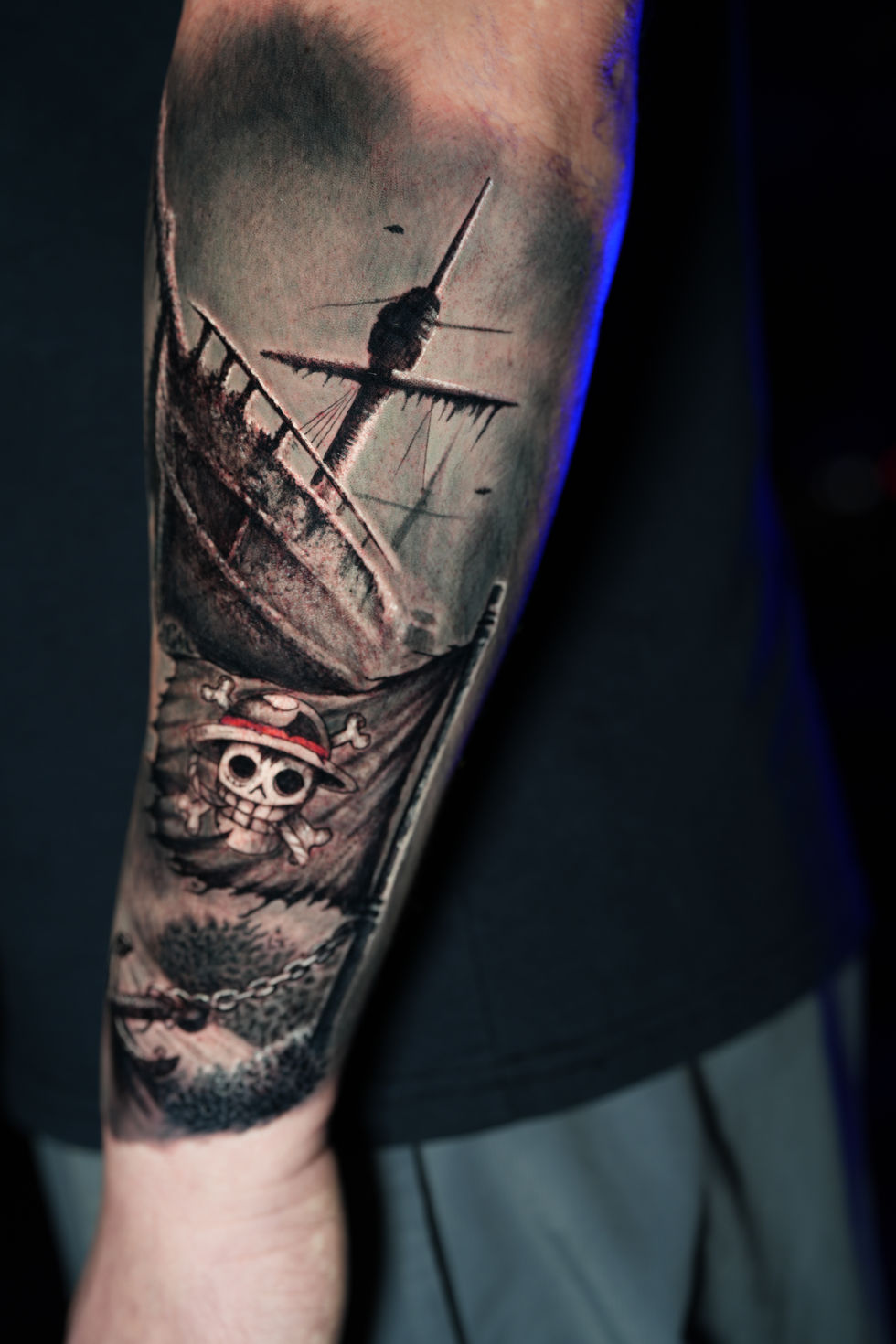 Black & Gray arm sleeve 1st session - Original design