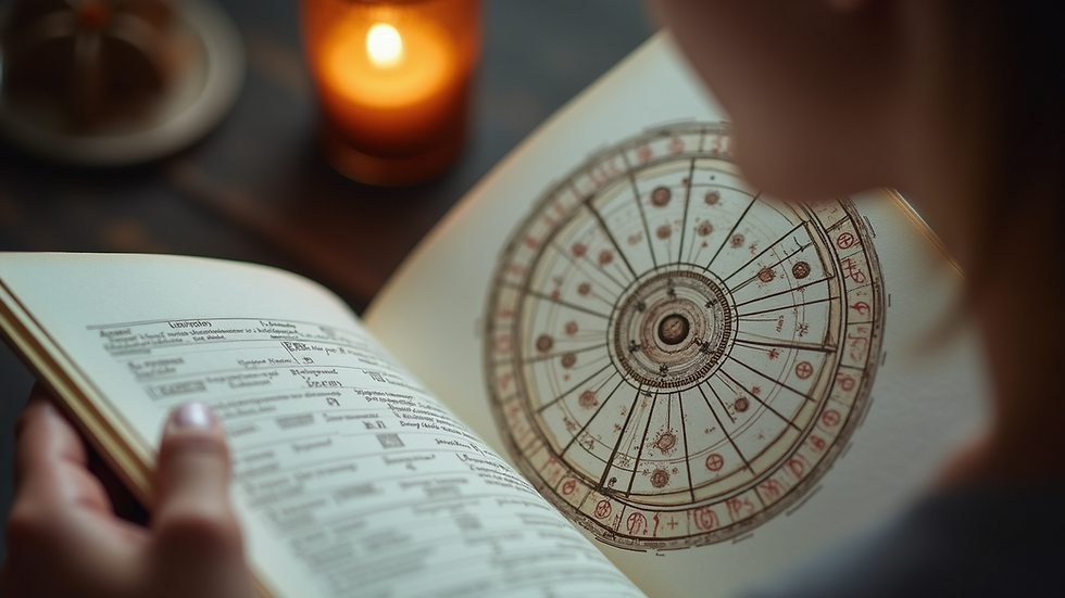 Close-up view of a person studying their Vedic astrology chart