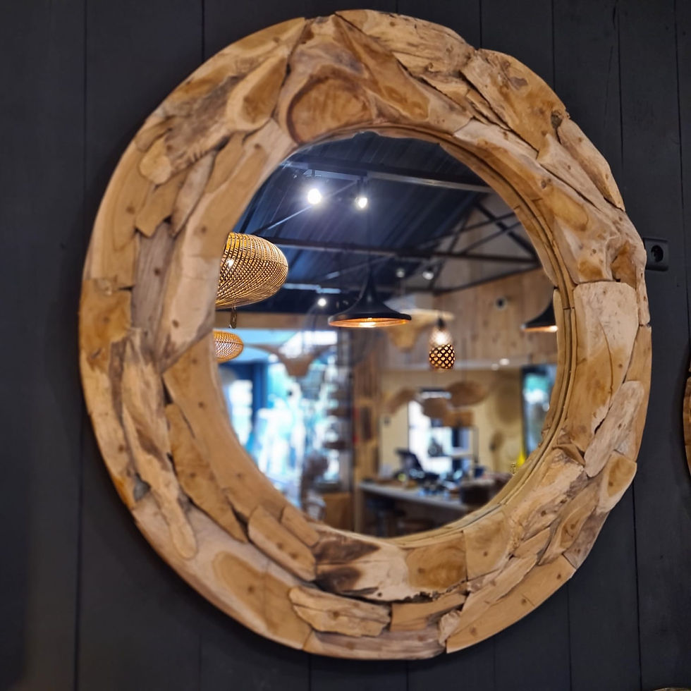 Miroir PRIMITIF D.120 en teck