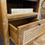 Miniature : tiroir de table de nuit en rotin et bois de teck