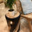 Miniature : Table d'appoint en suar beige et noir