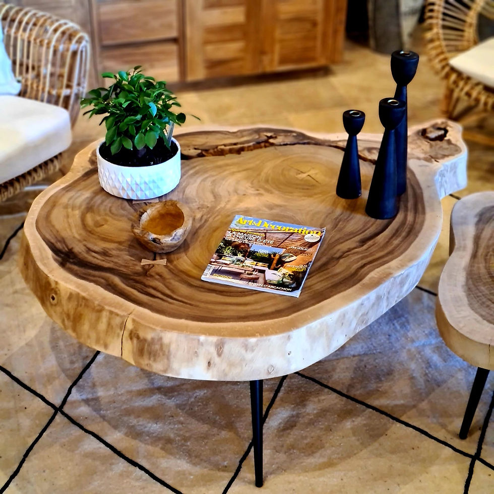 table basse en suar vue de face