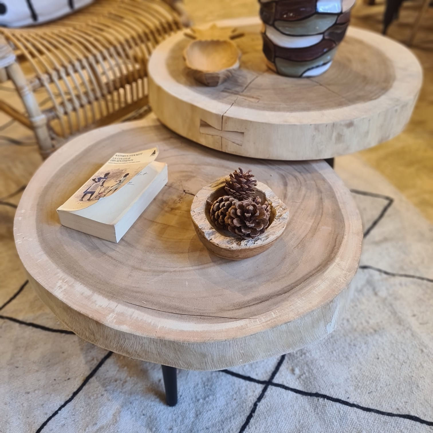 Table basse giguognes tranche de suar à saint remy de provence