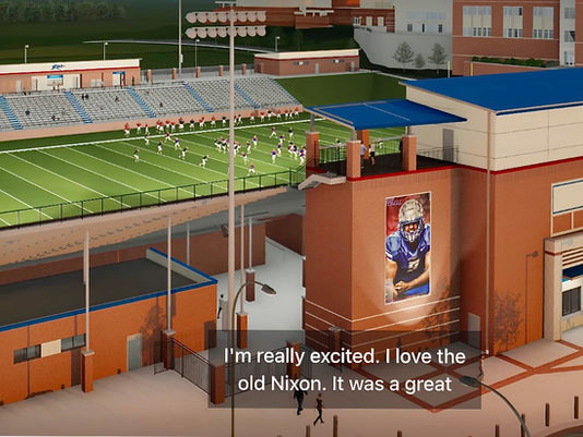 The Byrne football team and fans welcome the rebuilt Nion Field