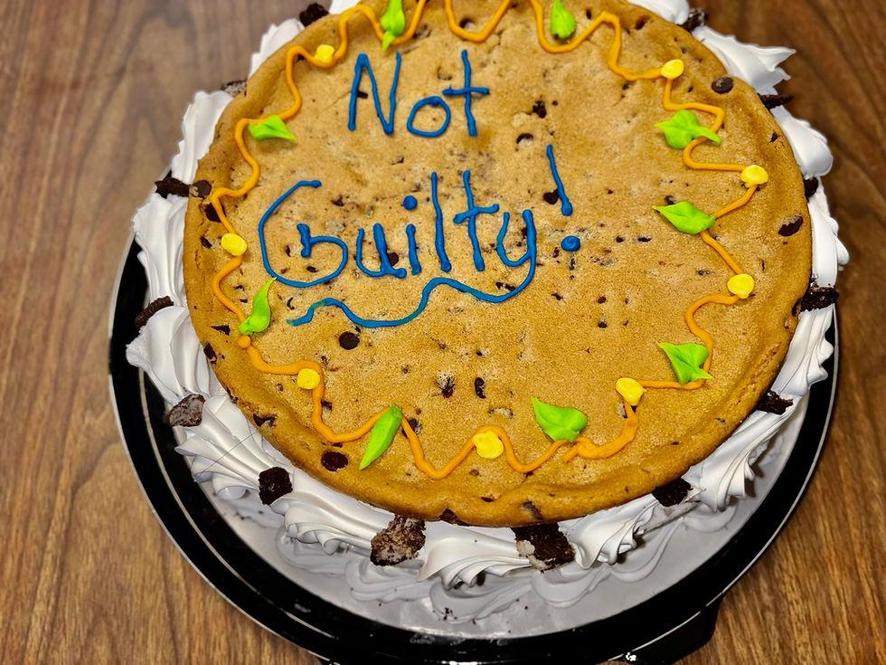 A "not guilty" celebration to remember