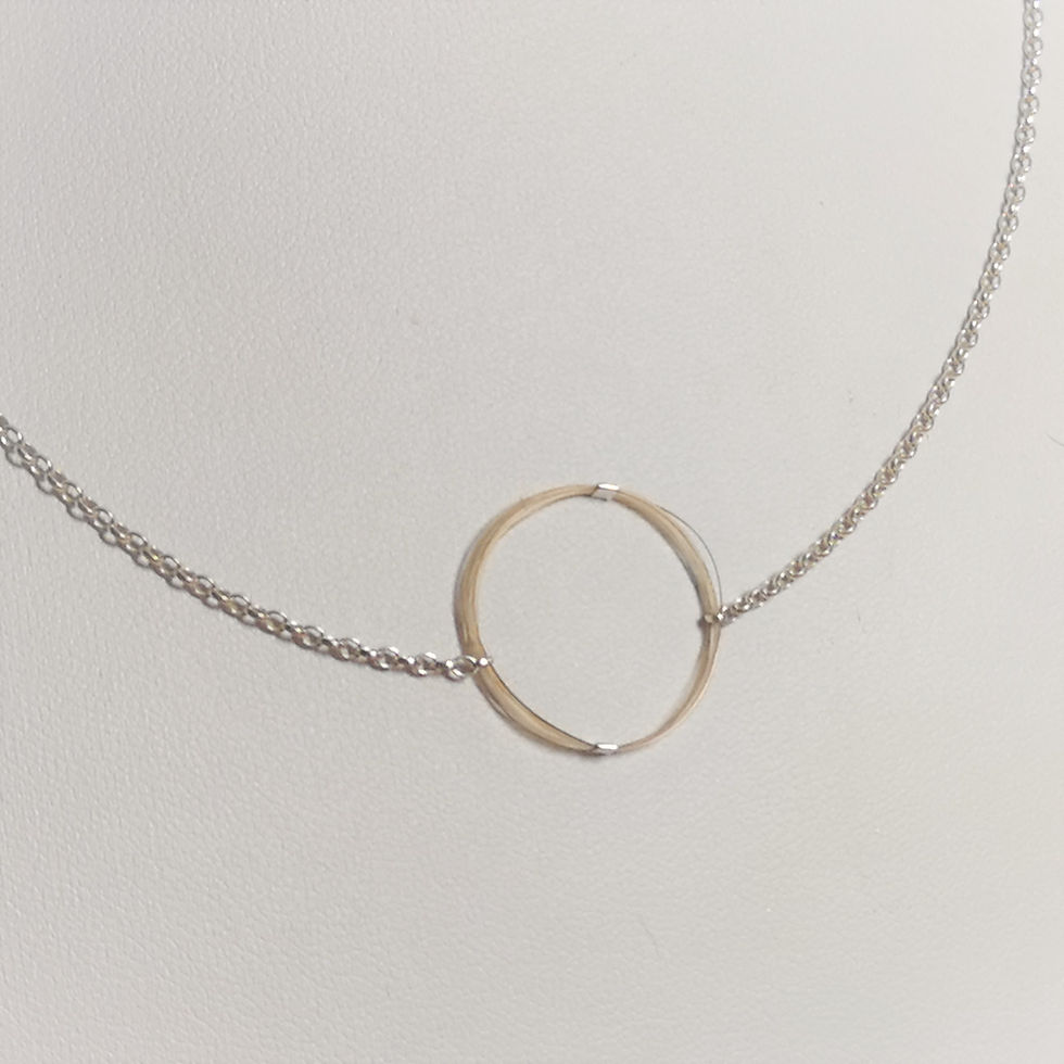 Thumbnail: Simple horse hair ring(s) in a Sterling Silver chain
