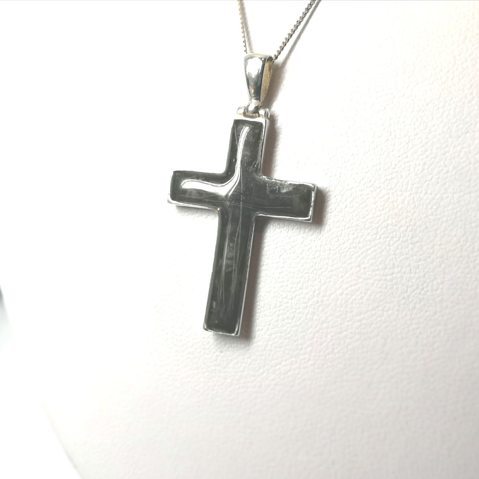 Thumbnail: Sterling Silver Cross set with resin