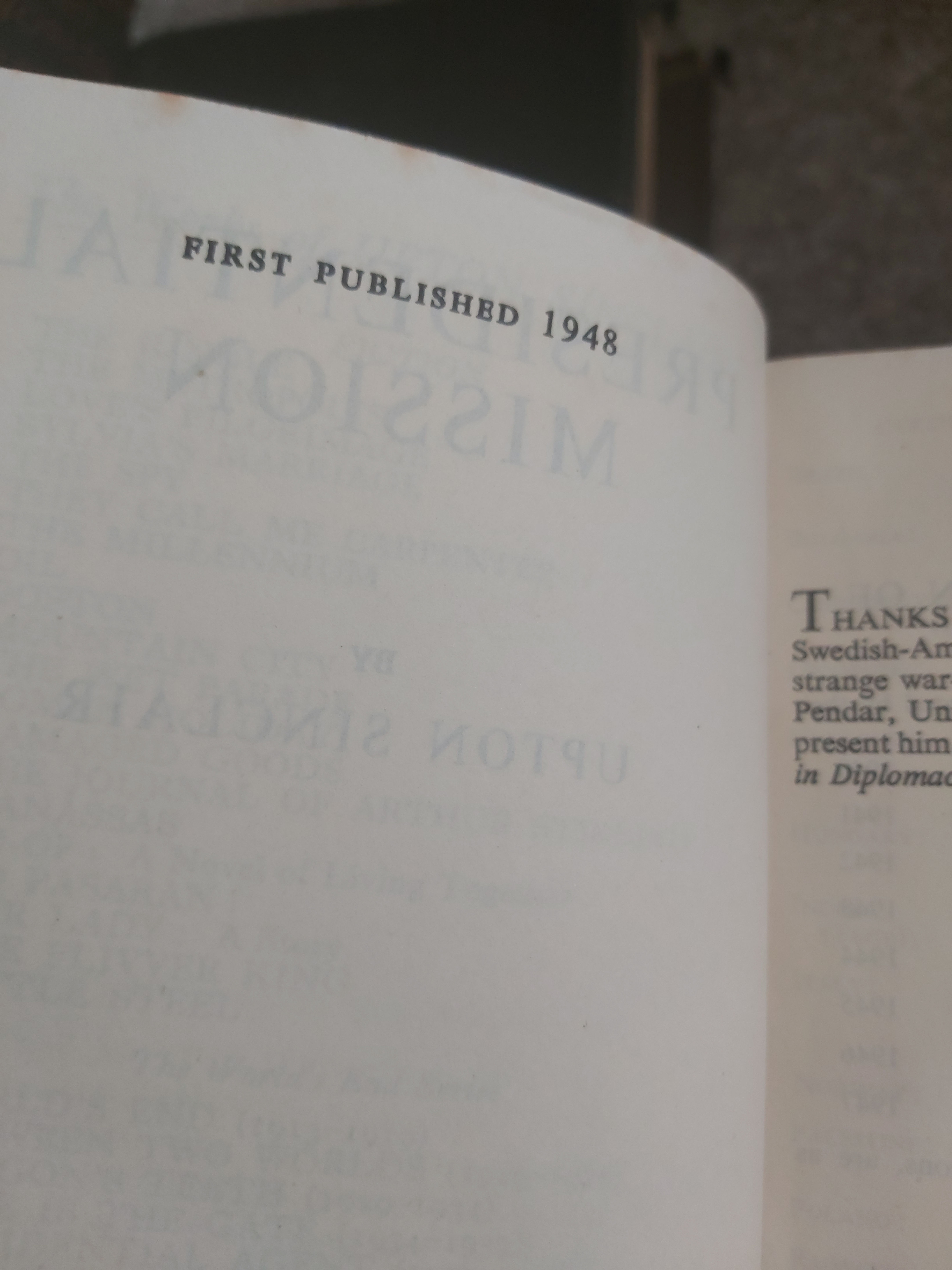 Presidential Mission 1948 FIRST EDITION