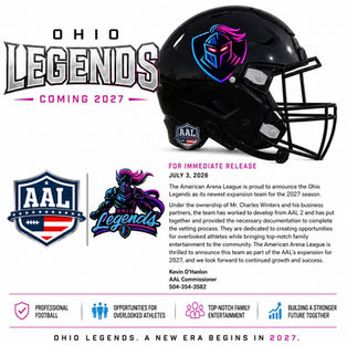 AAL Announces Newest Expansion Team in the Ohio Legends