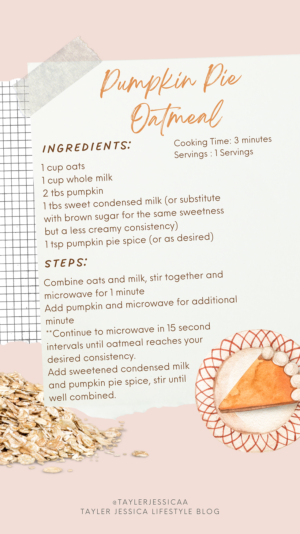 Pumpkin Pie Oatmeal