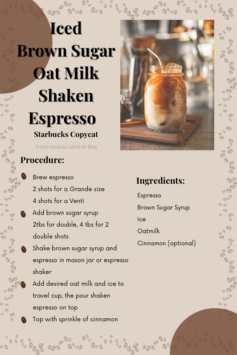 Iced Brown Sugar Shaken Espresso Recipe with Brown Sugar Simple Syrup Recipe