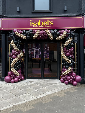ISABEL'S BURTON ON TRENT OPENING DAY BALLOON ARCH GRAND ENTRANCE